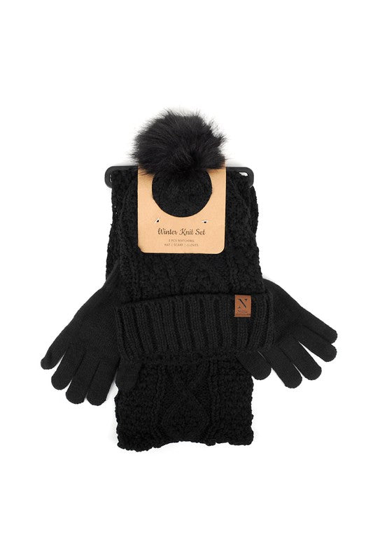 Hat, gloves and scarf set