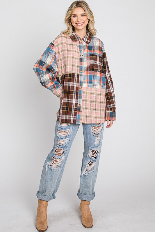 Multi Color Flannel Top
