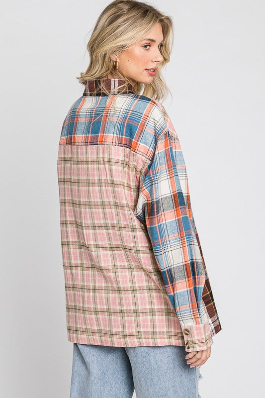 Multi Color Flannel Top