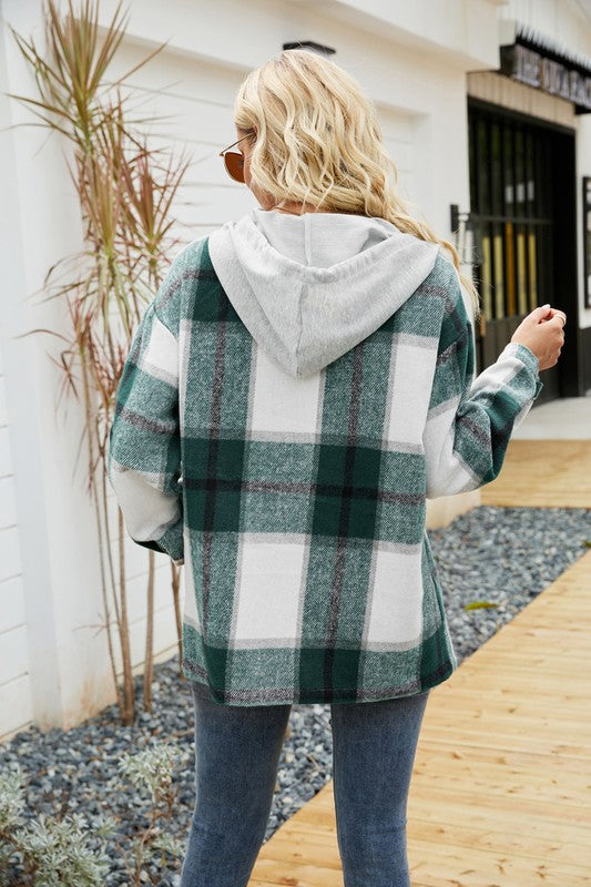 Women's Long Sleeve Shacket With Hood