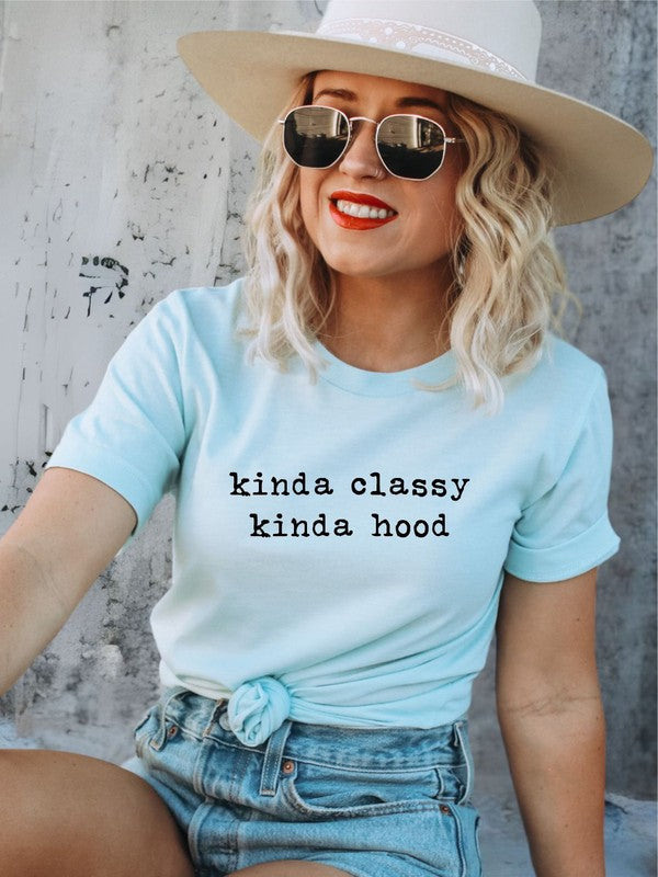 Kinda Classy Kinda Hood Softstyle Graphic Crewneck Tee