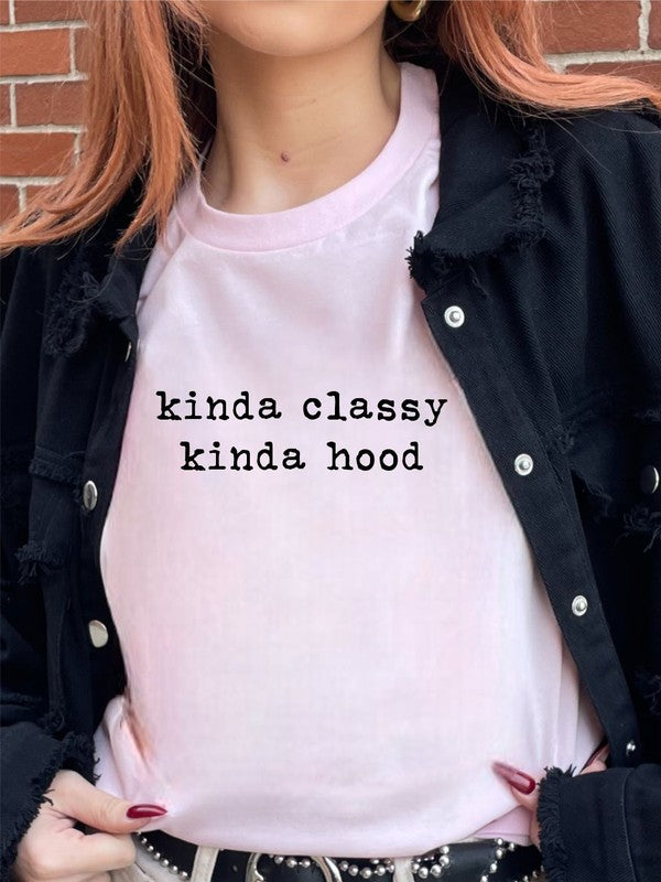 Kinda Classy Kinda Hood Softstyle Graphic Crewneck Tee