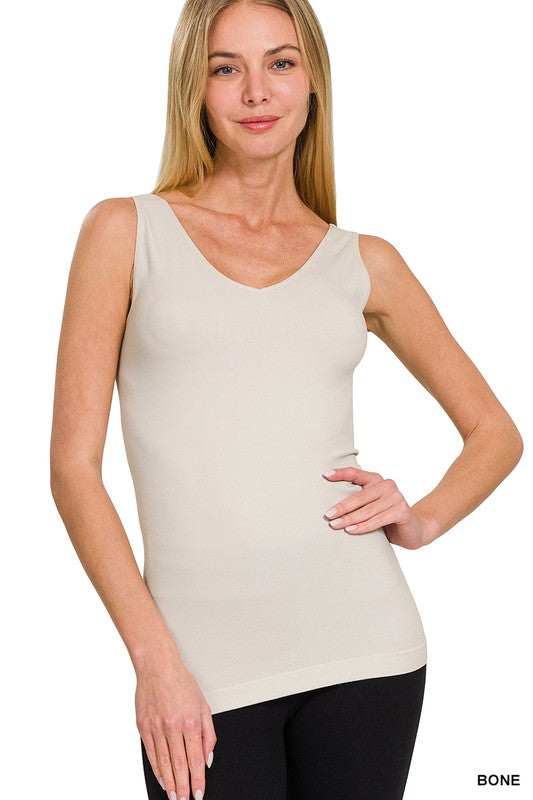 Reversible V-Neck / U-Neck Seamless Tank Top