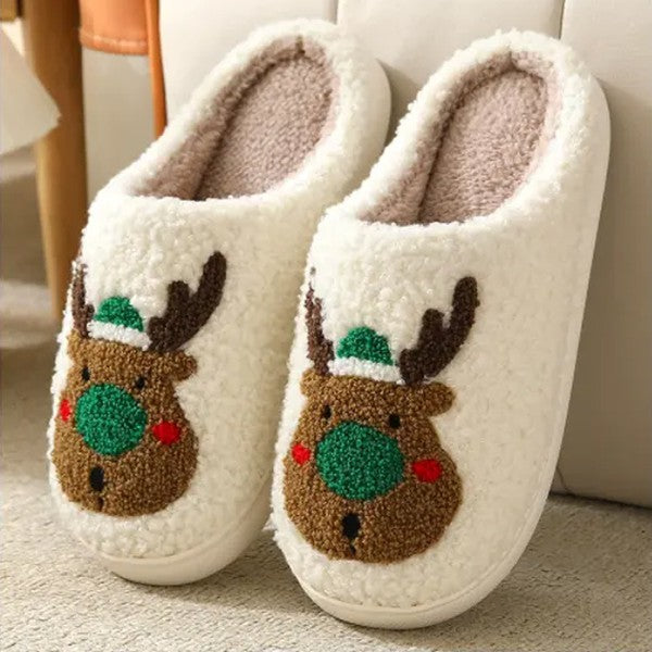 Reindeer Winter Fleece Slipper Collection