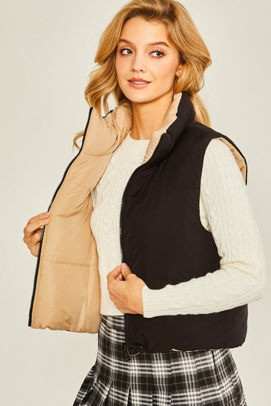 Woven Solid Reversible Vest