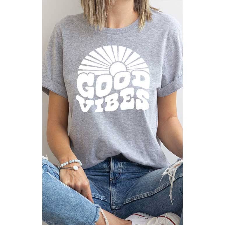 Good Vibes Sunshine Graphic Tee (Purist Blue)