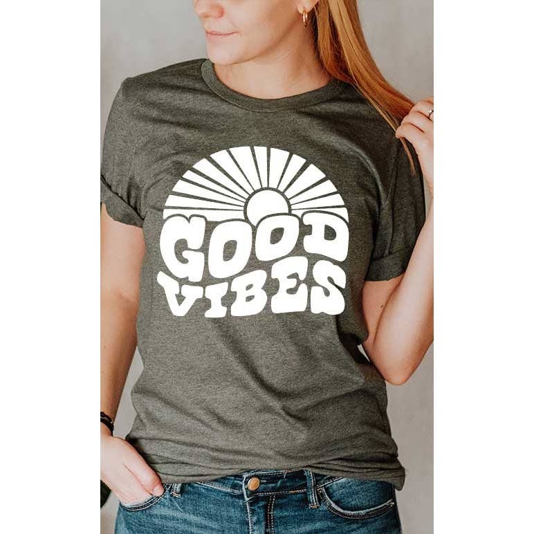 Good Vibes Sunshine Graphic Tee (Purist Blue)