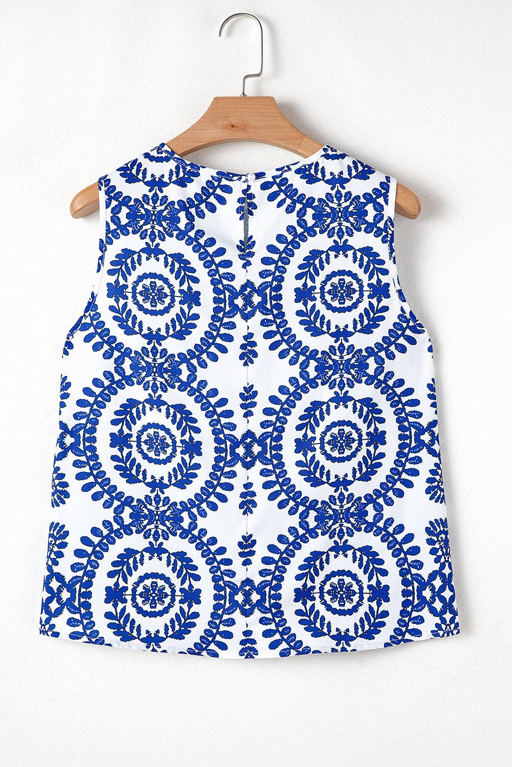 Marilyn Vintage Pin Tuck Crew Neck Tank Top