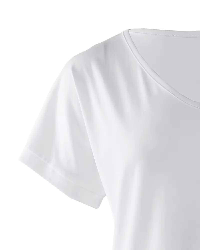 Batwing sleeve split hem basic t shirt (black)