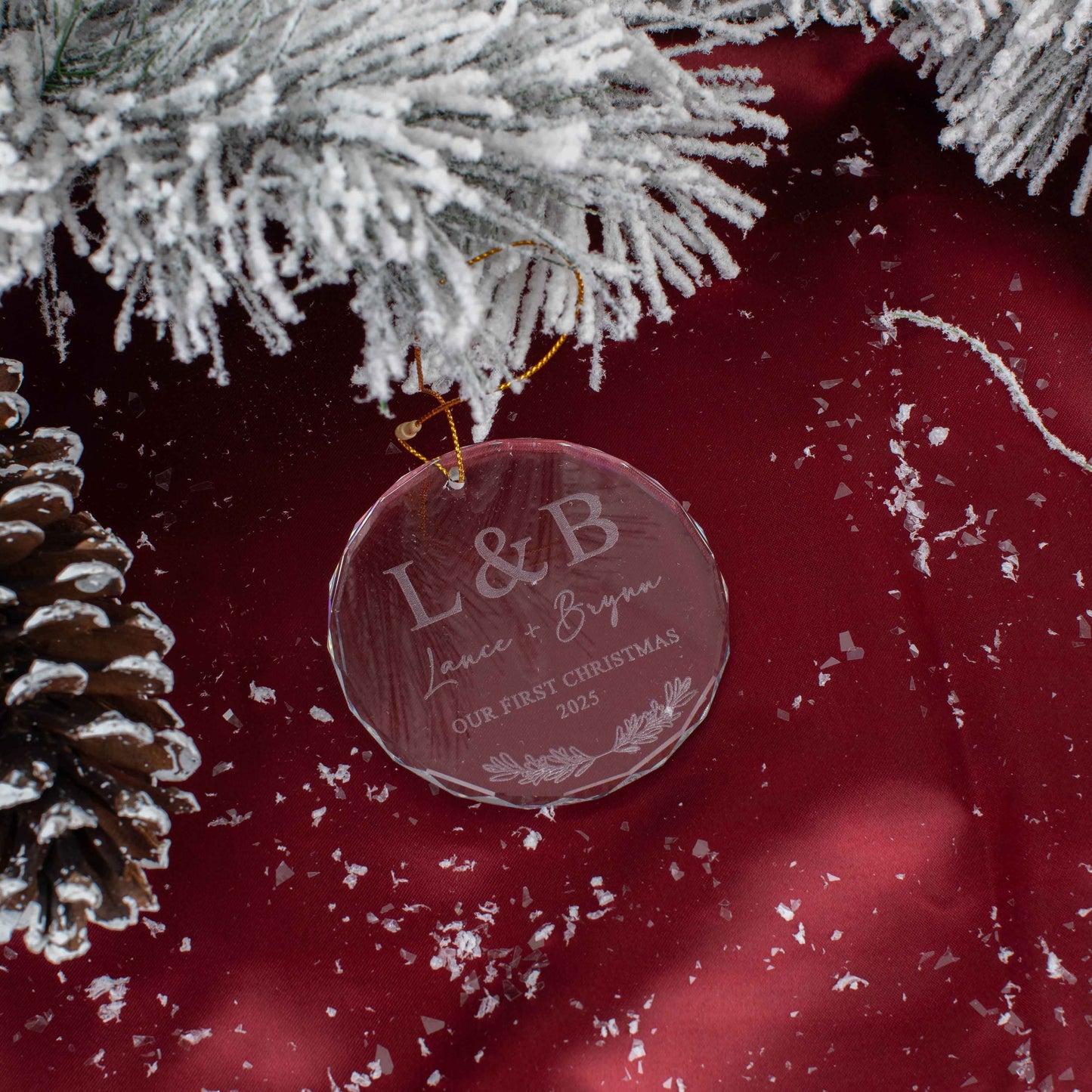 jBloom Personalized Round Glass Ornament