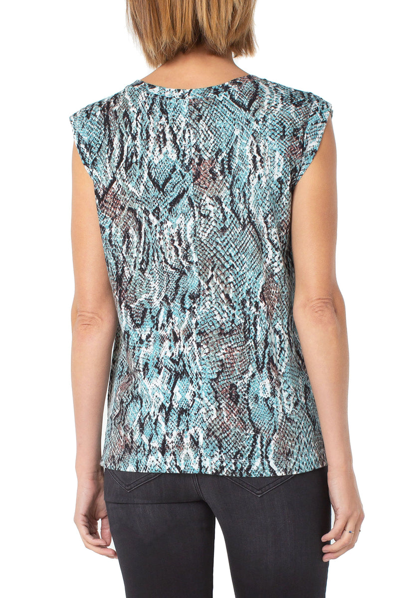 Liverpool Crewneck Sleeveless Knit Tee (modern snake print)