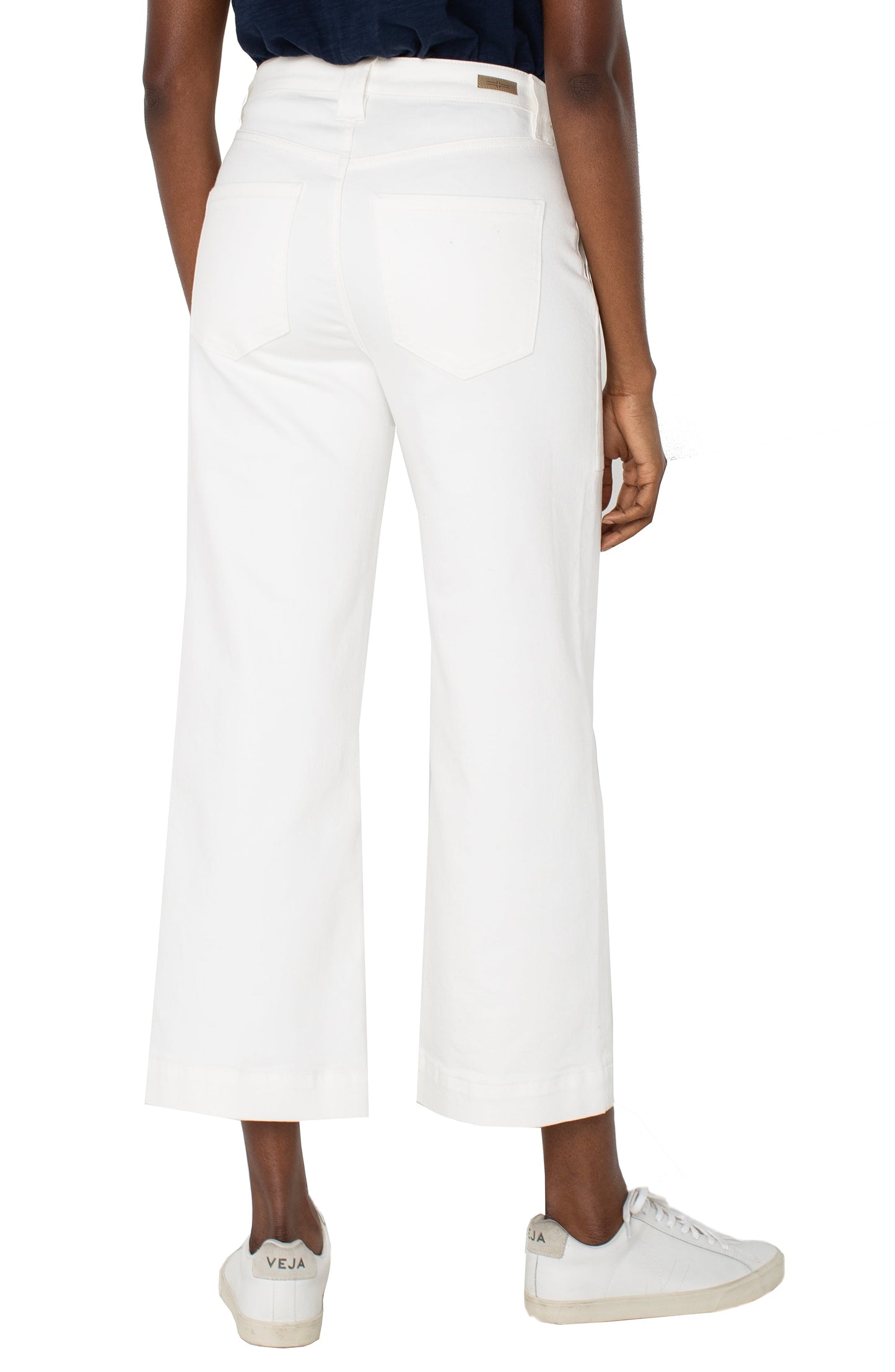 Liverpool Stride Hi-rise Wide Leg Crop Front Back