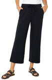 Liverpool Pull-on Wide Leg Crop Trouser (25" inseam) (Black)