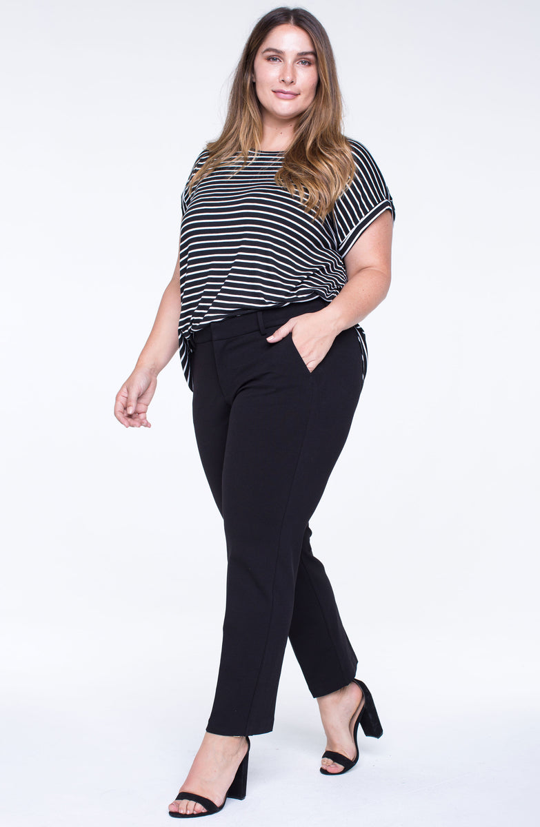 Liverpool Kelsey Trouser Plus Size (29" inseam) (Black)