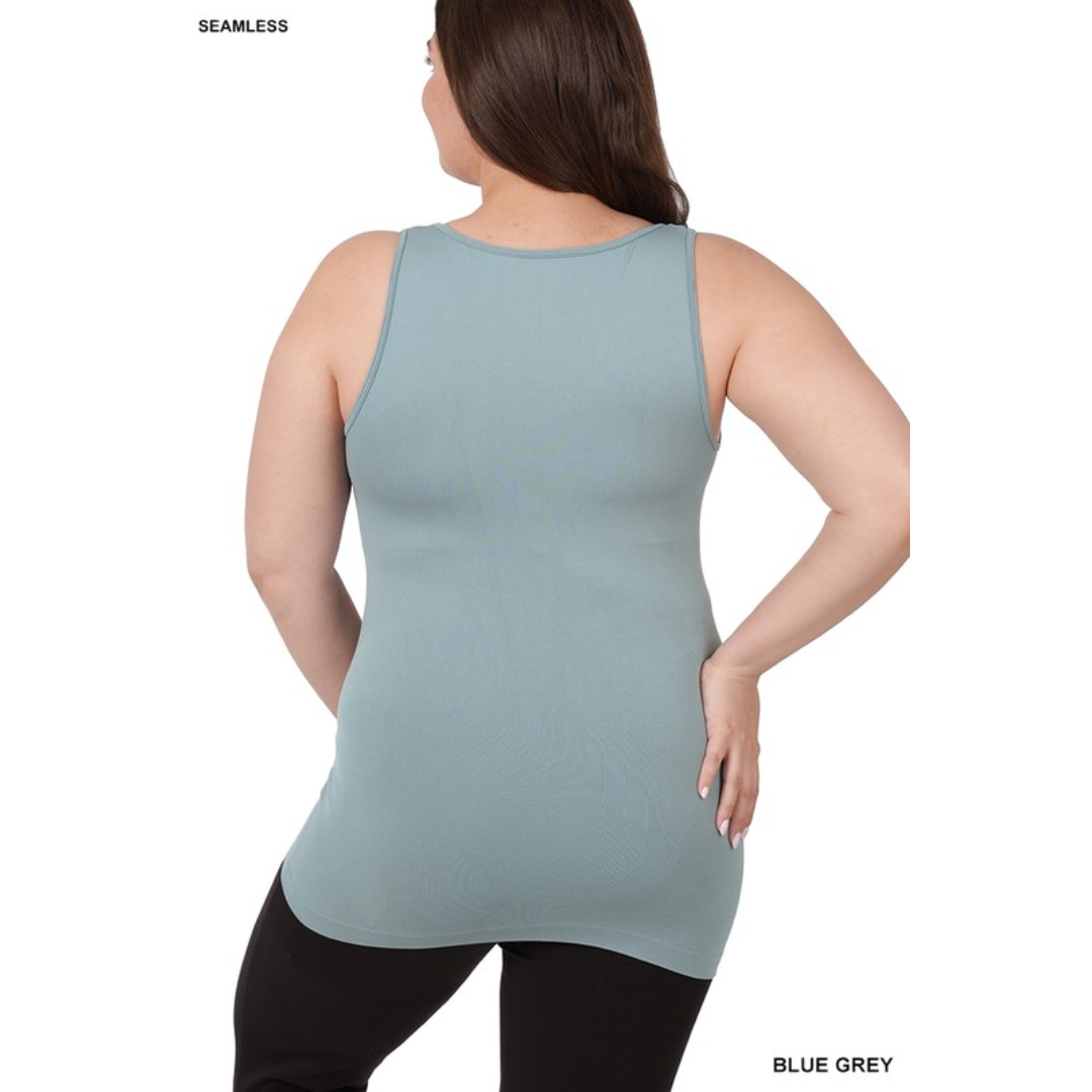 Plus Size V-Neck Seamless Tank Top