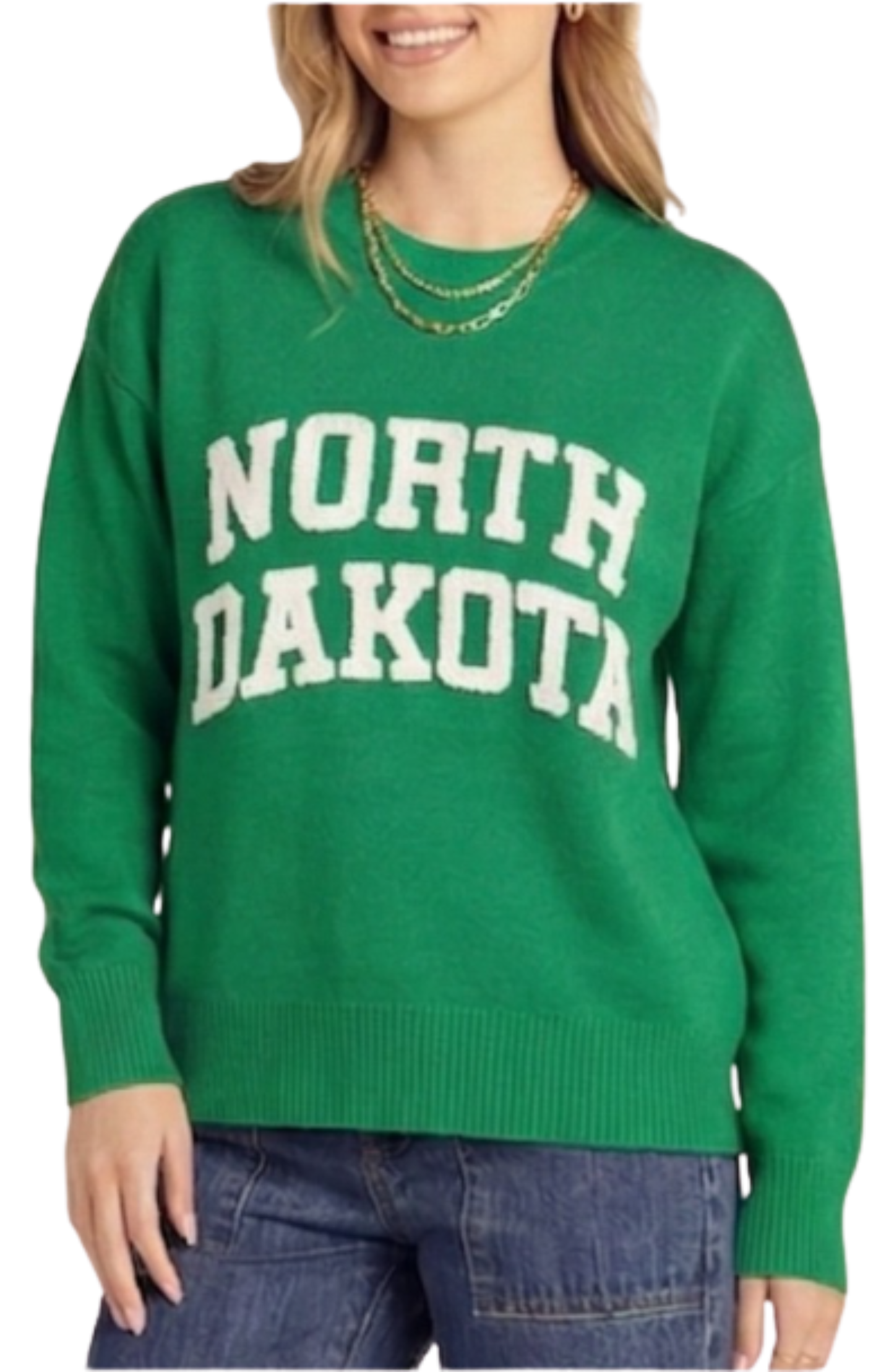 North Dakota Pom Pom Long Sleeve Sweater
