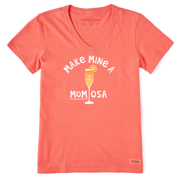 Life is Good Women's Make Mine a Momosa Crusher-LITE Vee (Mango Orange)