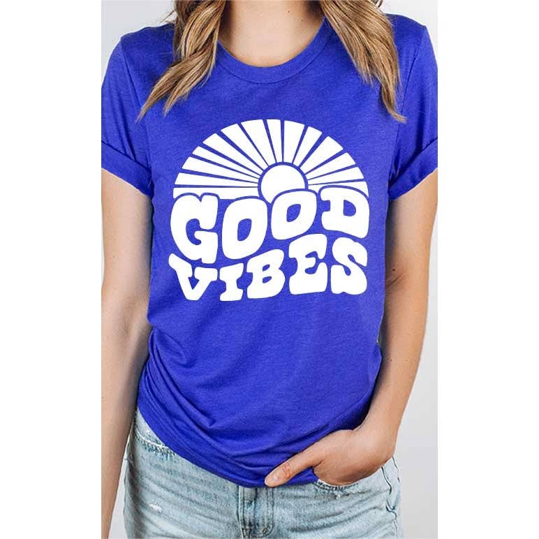 Good Vibes Sunshine Graphic Tee (Purist Blue)