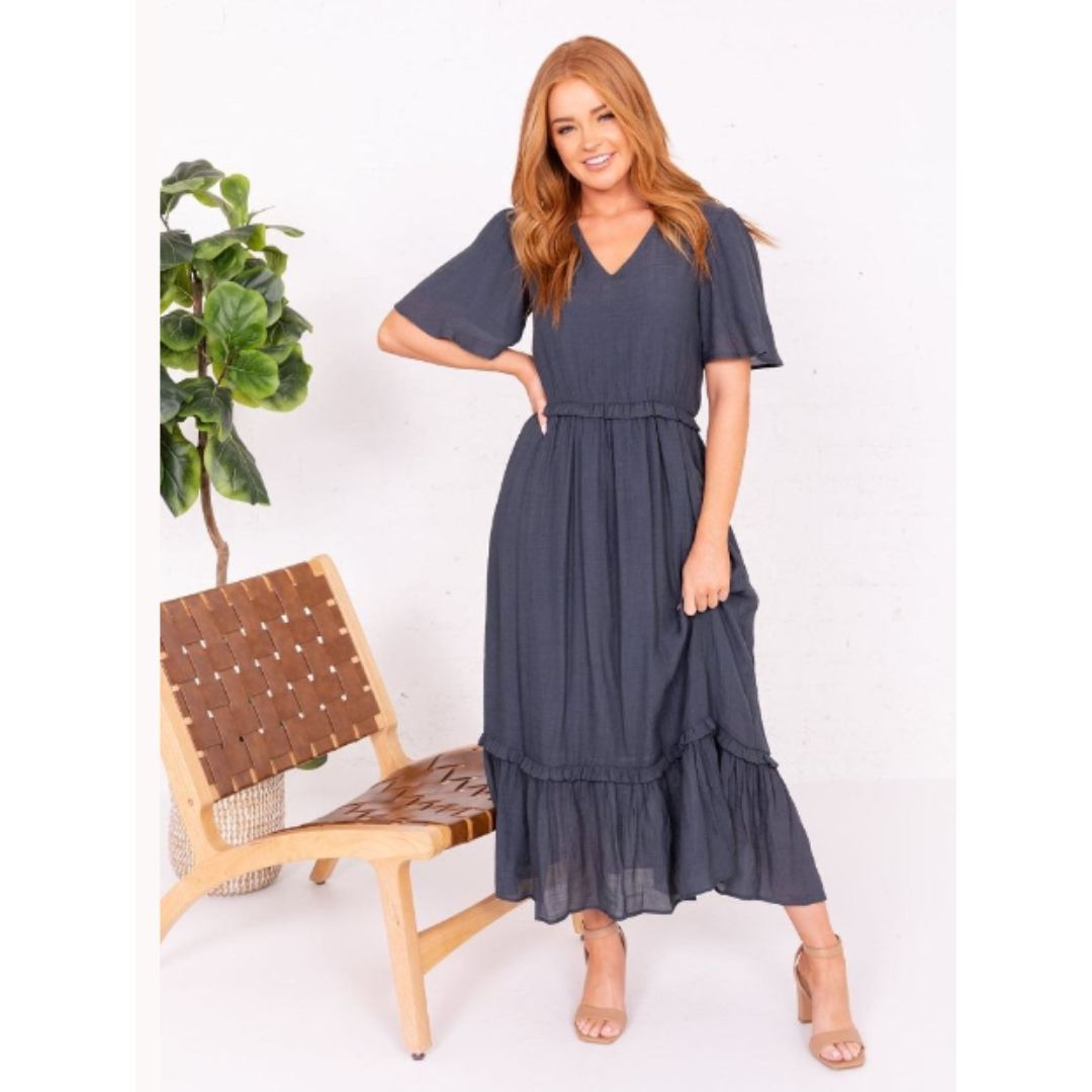 The Tess Dress in Vintage Blue