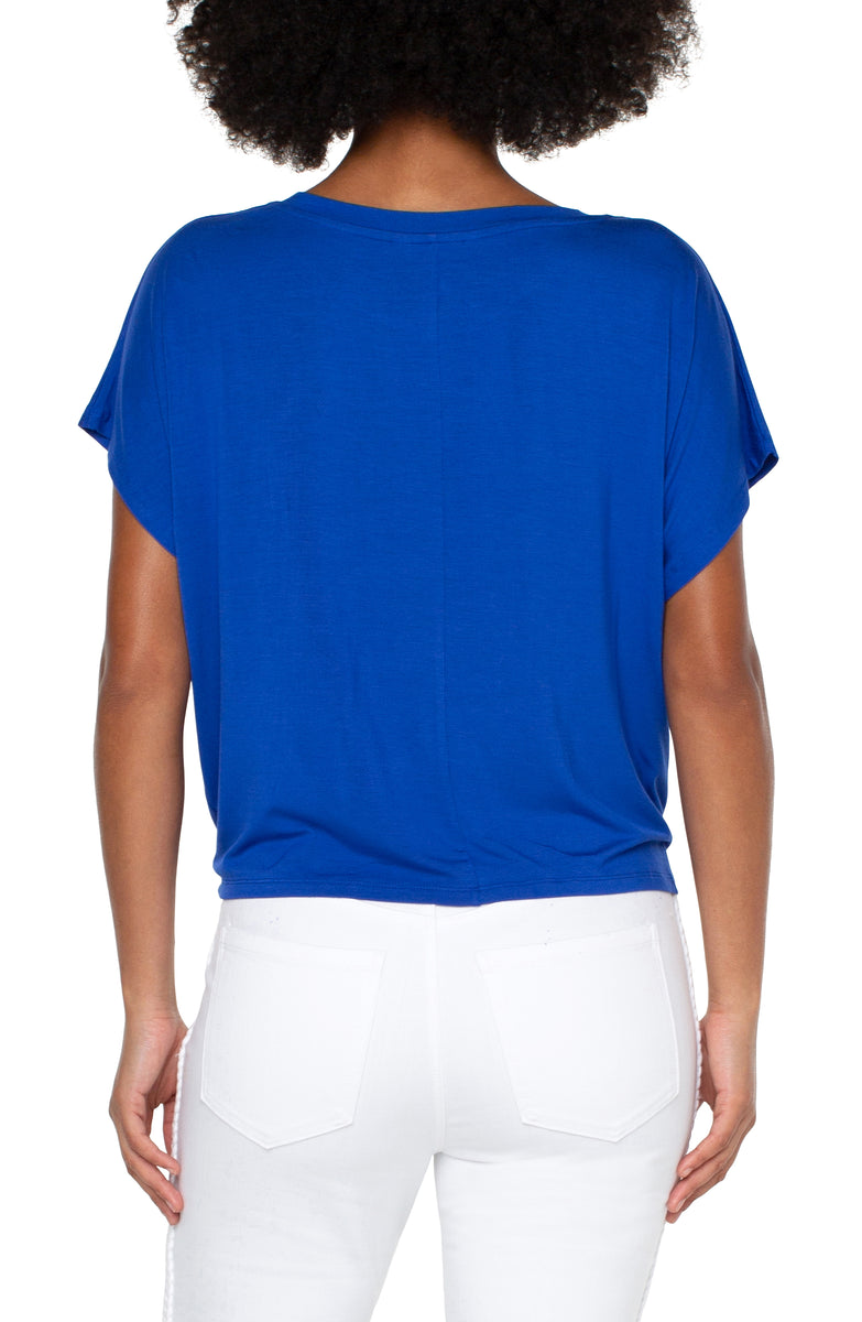 Liverpool Twist Front Dolman Modal Knit Tee (solids) (petite & plus size available)