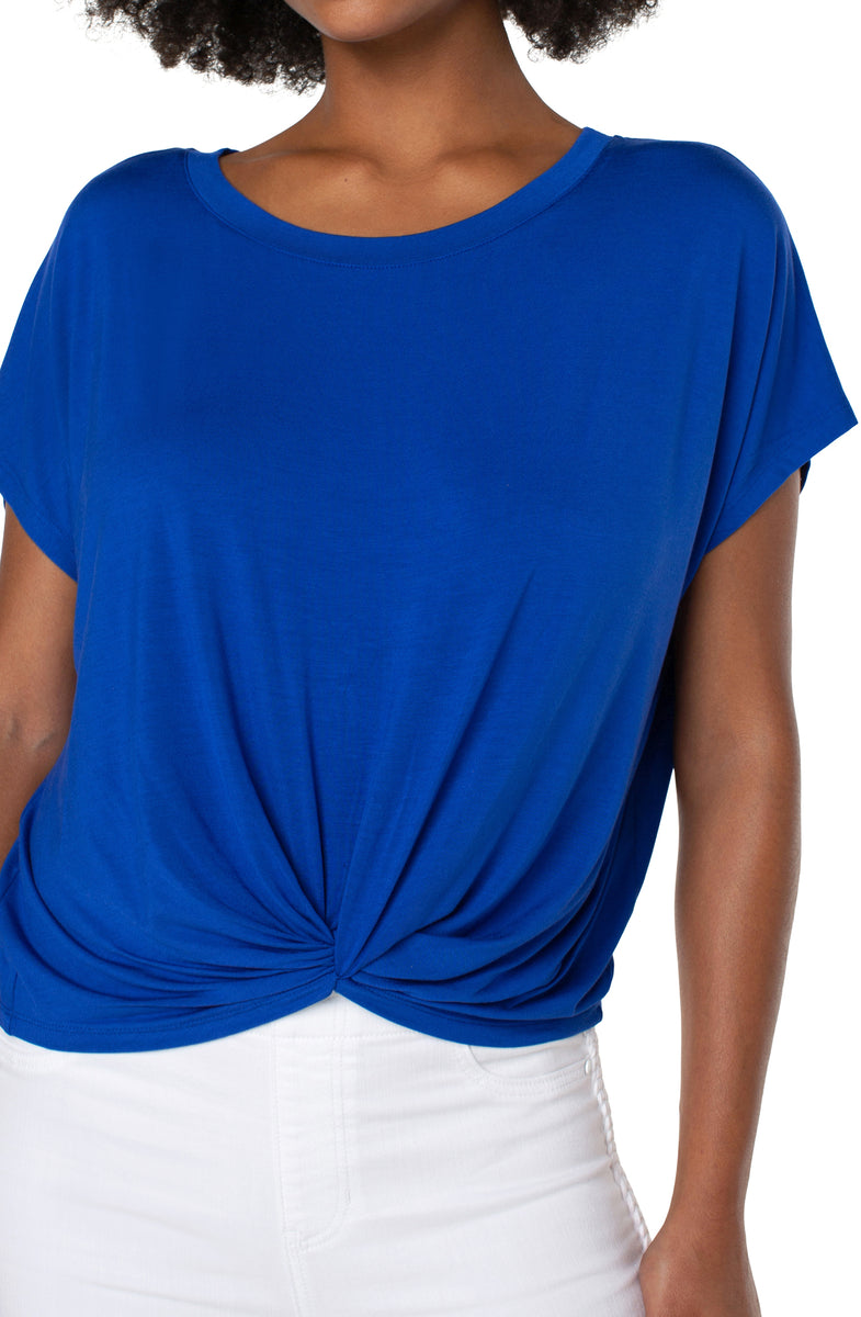 Liverpool Twist Front Dolman Modal Knit Tee (solids) (petite & plus size available)