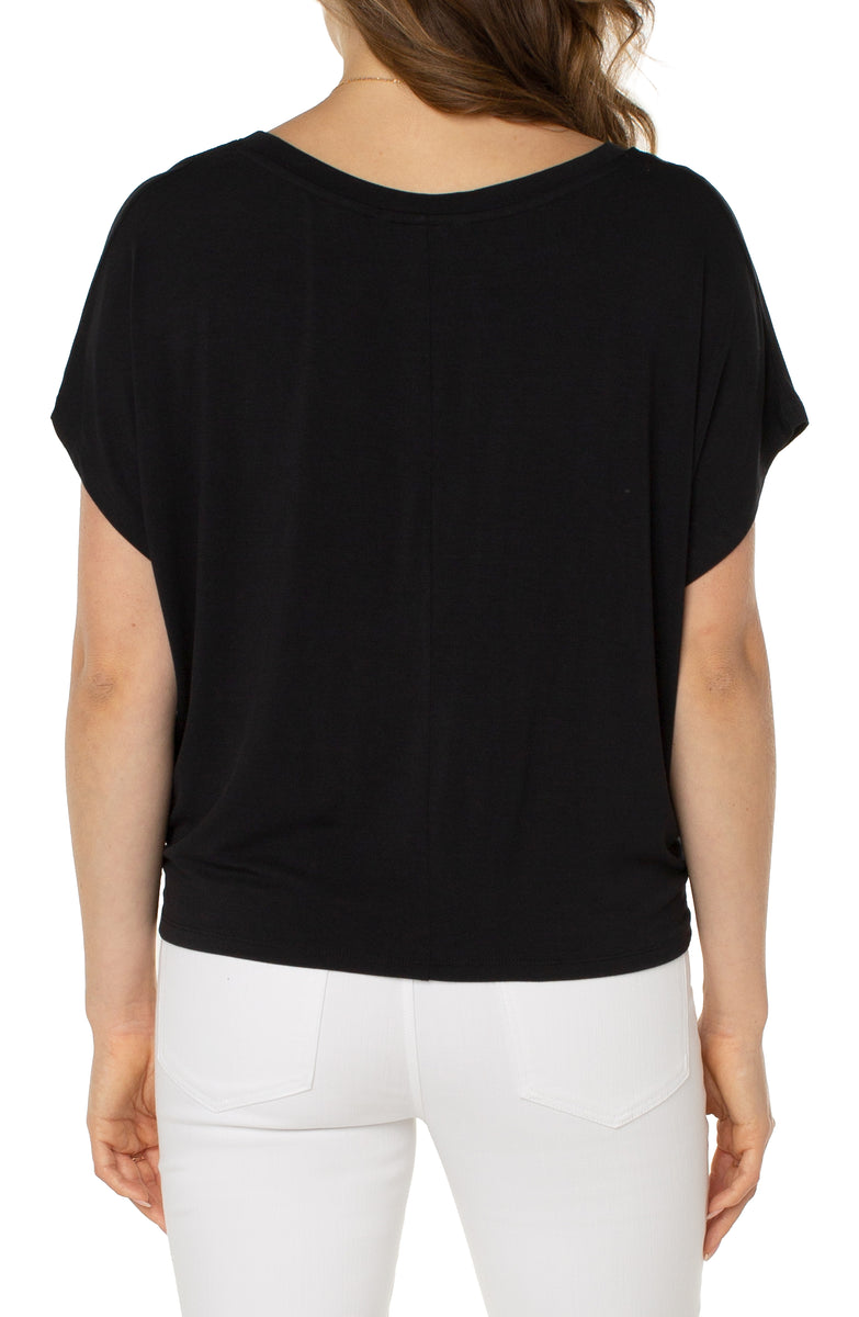 Liverpool Twist Front Dolman Modal Knit Tee (solids) (petite & plus size available)