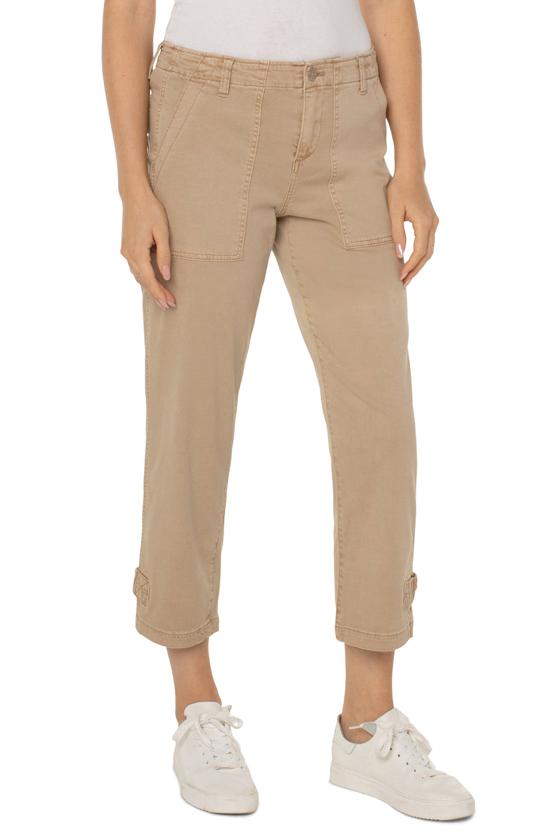 Liverpool Utility Crop Cargo w Cinched Leg (biscuit tan)