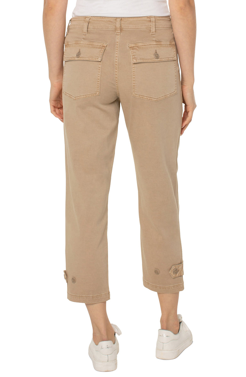 Liverpool Utility Crop Cargo w Cinched Leg (biscuit tan)
