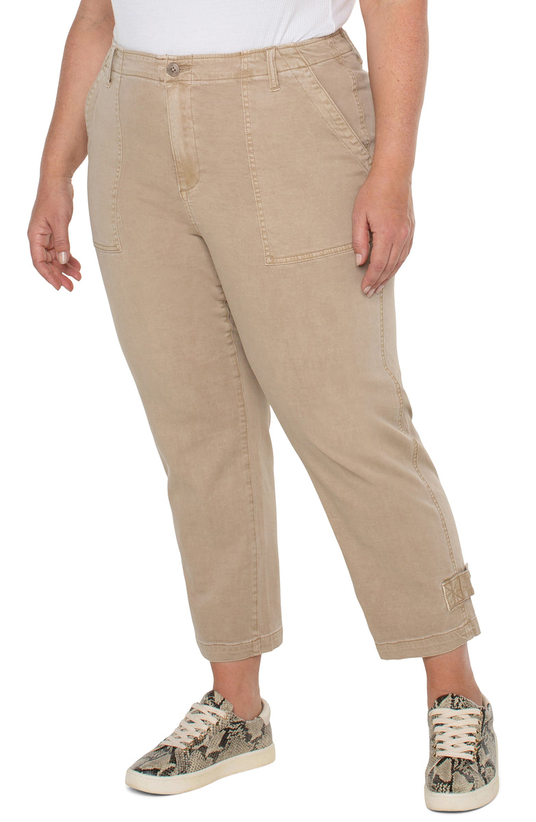 Liverpool Utility Crop Cargo w Cinched Leg (biscuit tan)