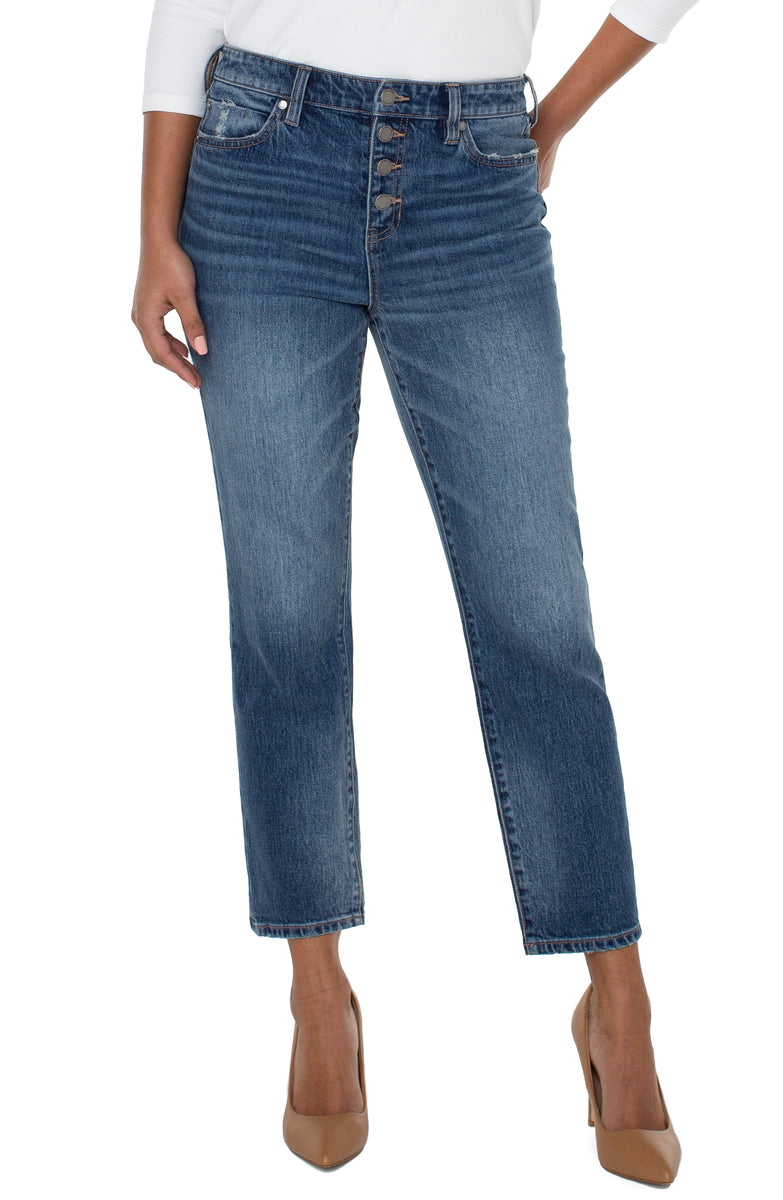 Liverpool's Hi-Rise Non-Skinny Skinny w/Exposed Button Fly (Highland Drive)