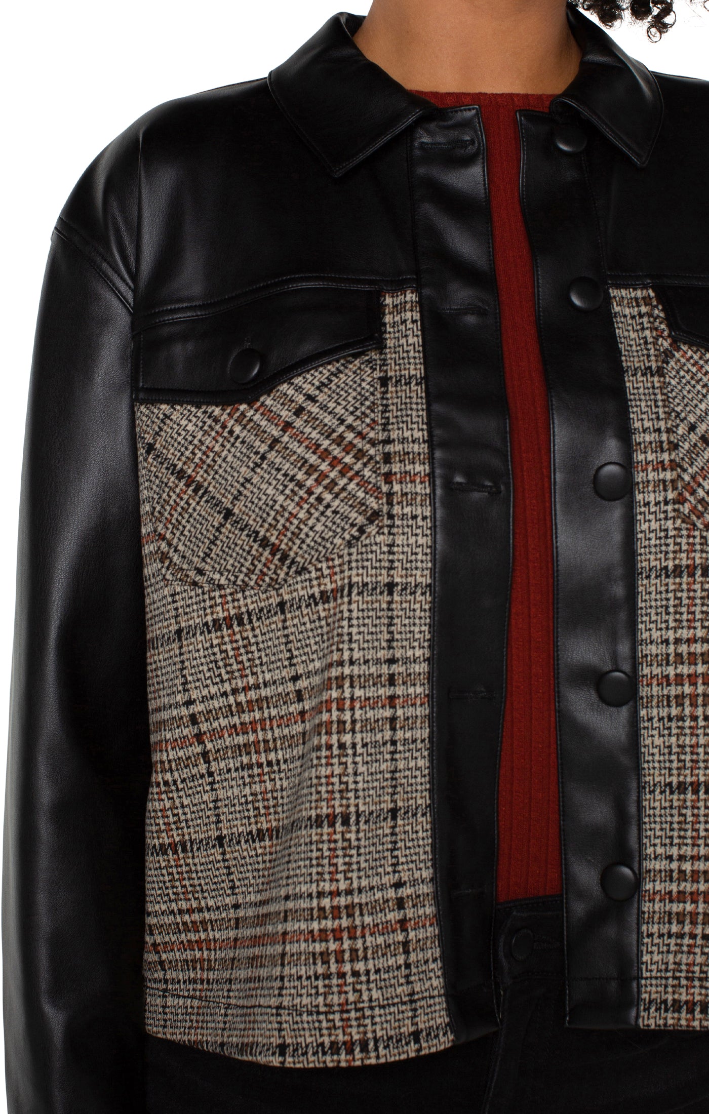 Liverpool Shirt Jacket w/Contrast Sleeves (Black/Tan)