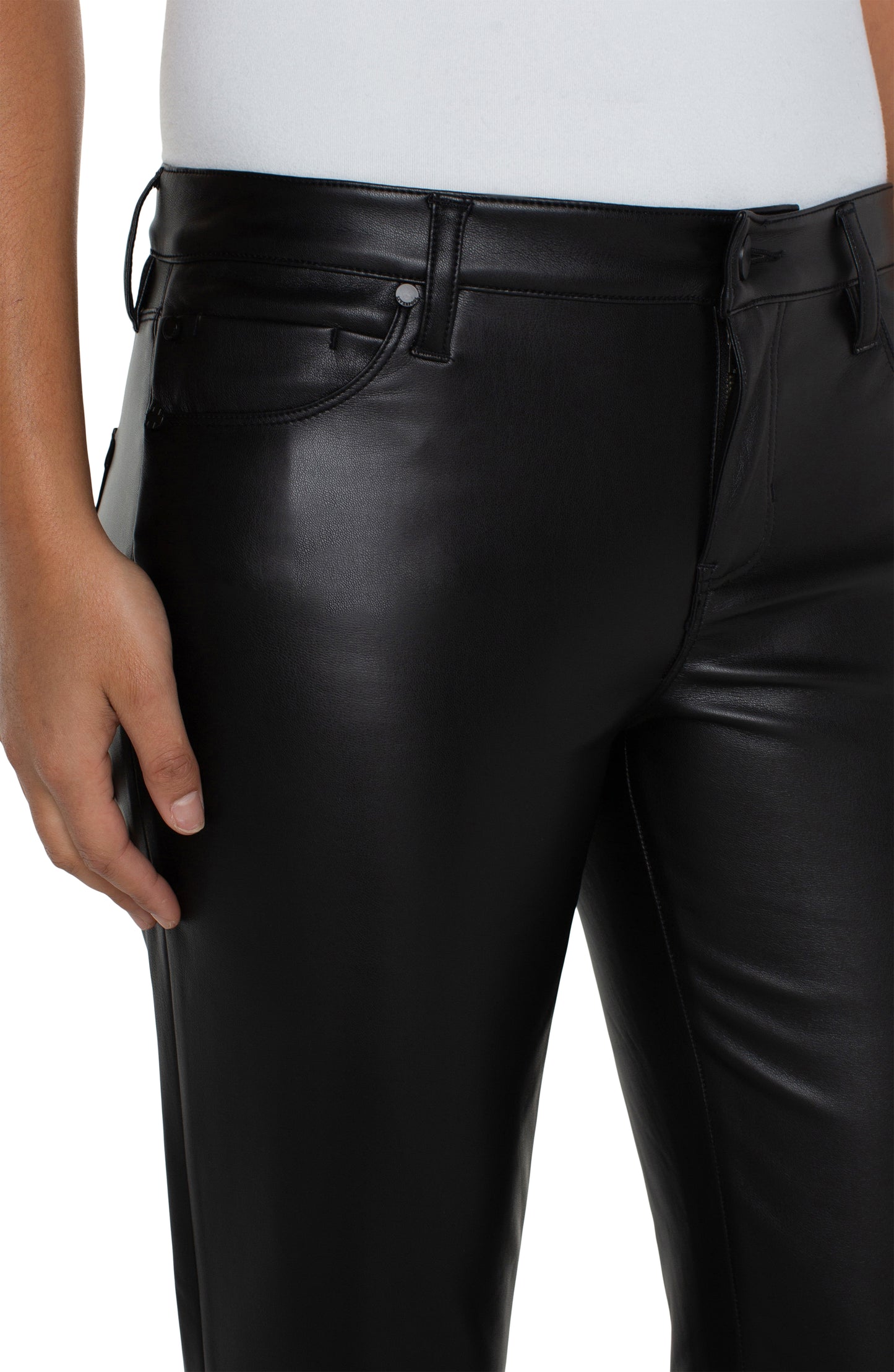 Liverpool Kennedy Vegan Leather Crop Straight (Black)