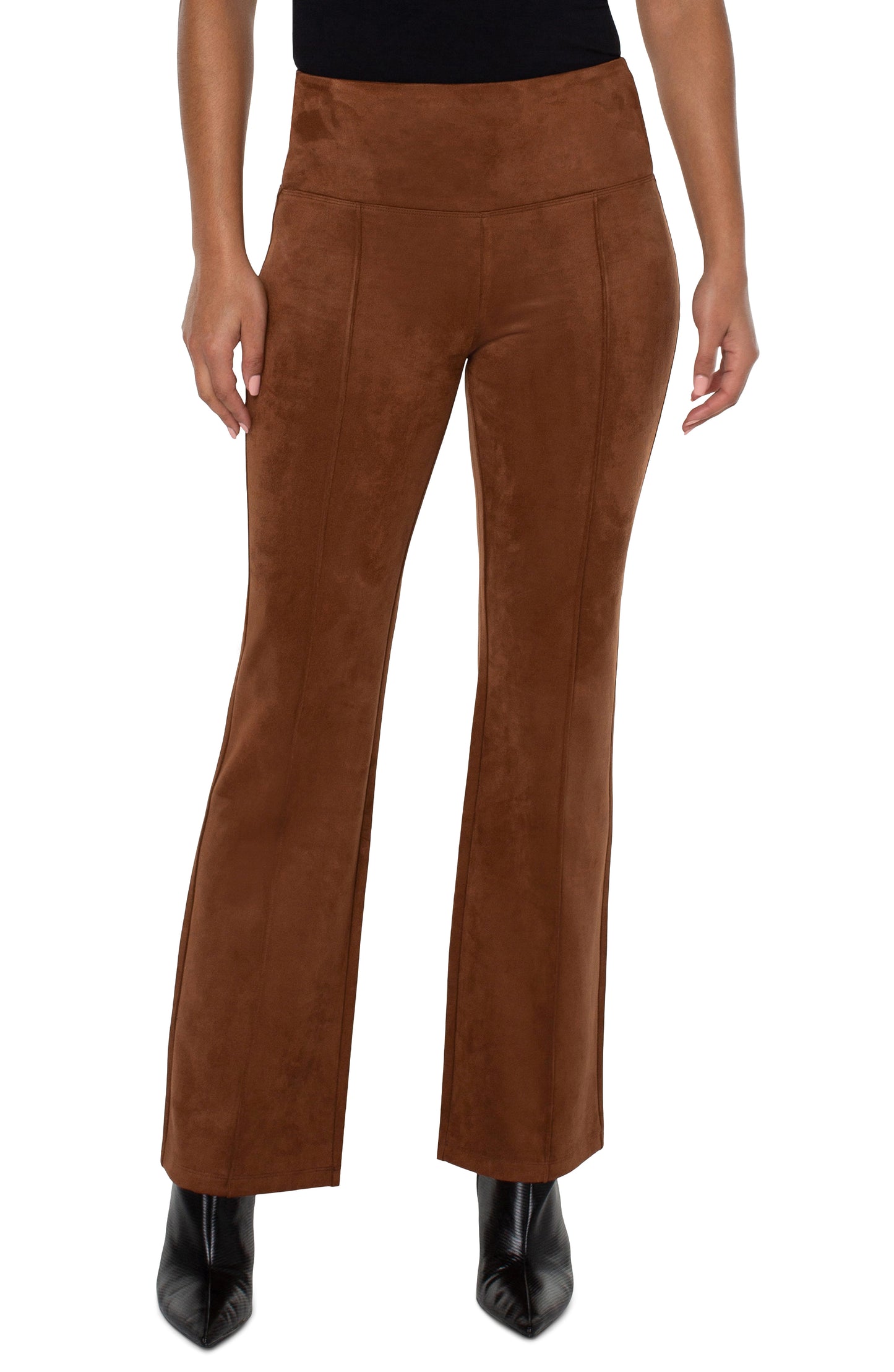 Liverpool Pearl Full Length Flare w/Pintucks (Penny Brown)