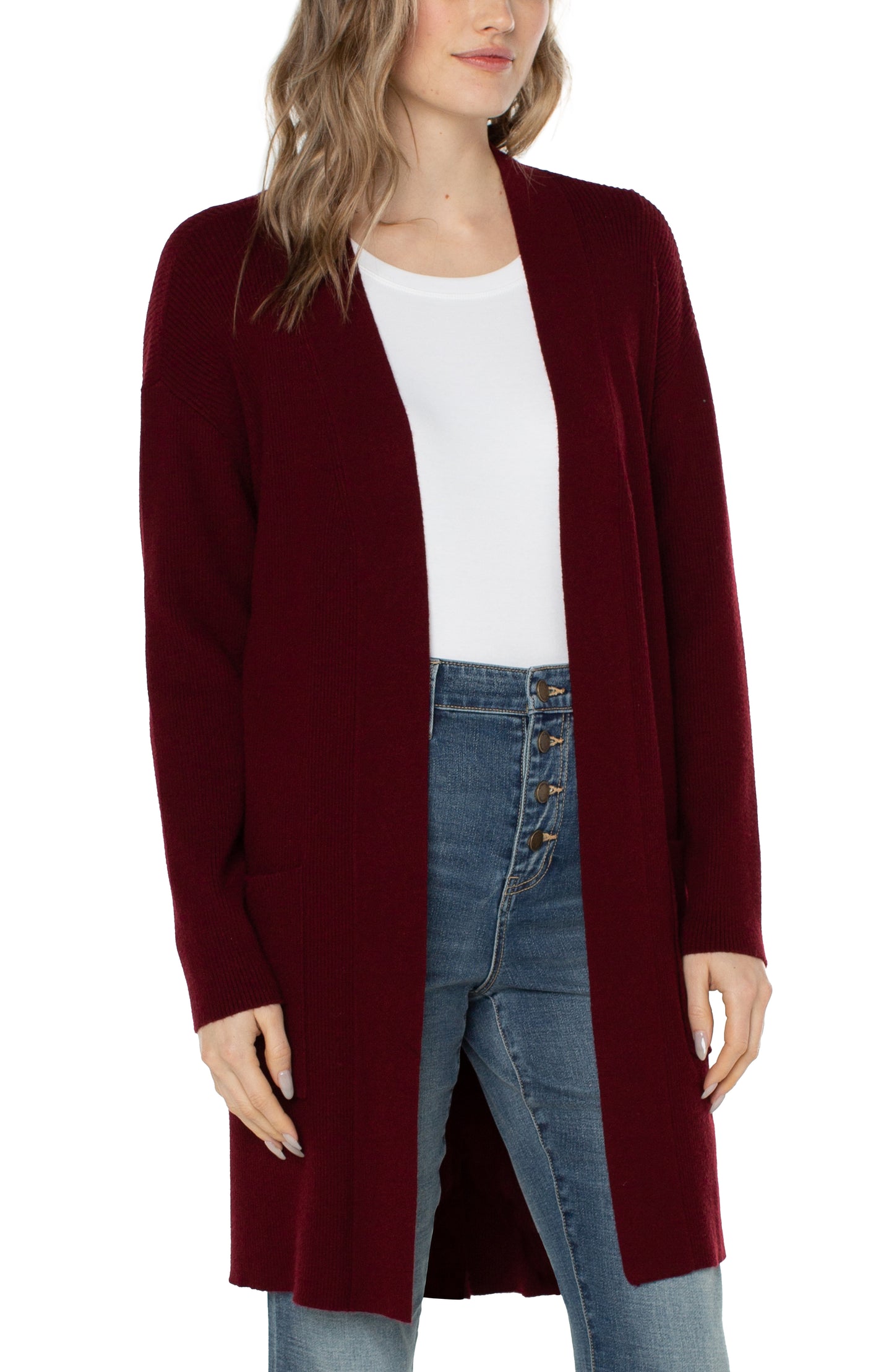 Liverpool Open Front Cardigan Sweater (Solid Colors)