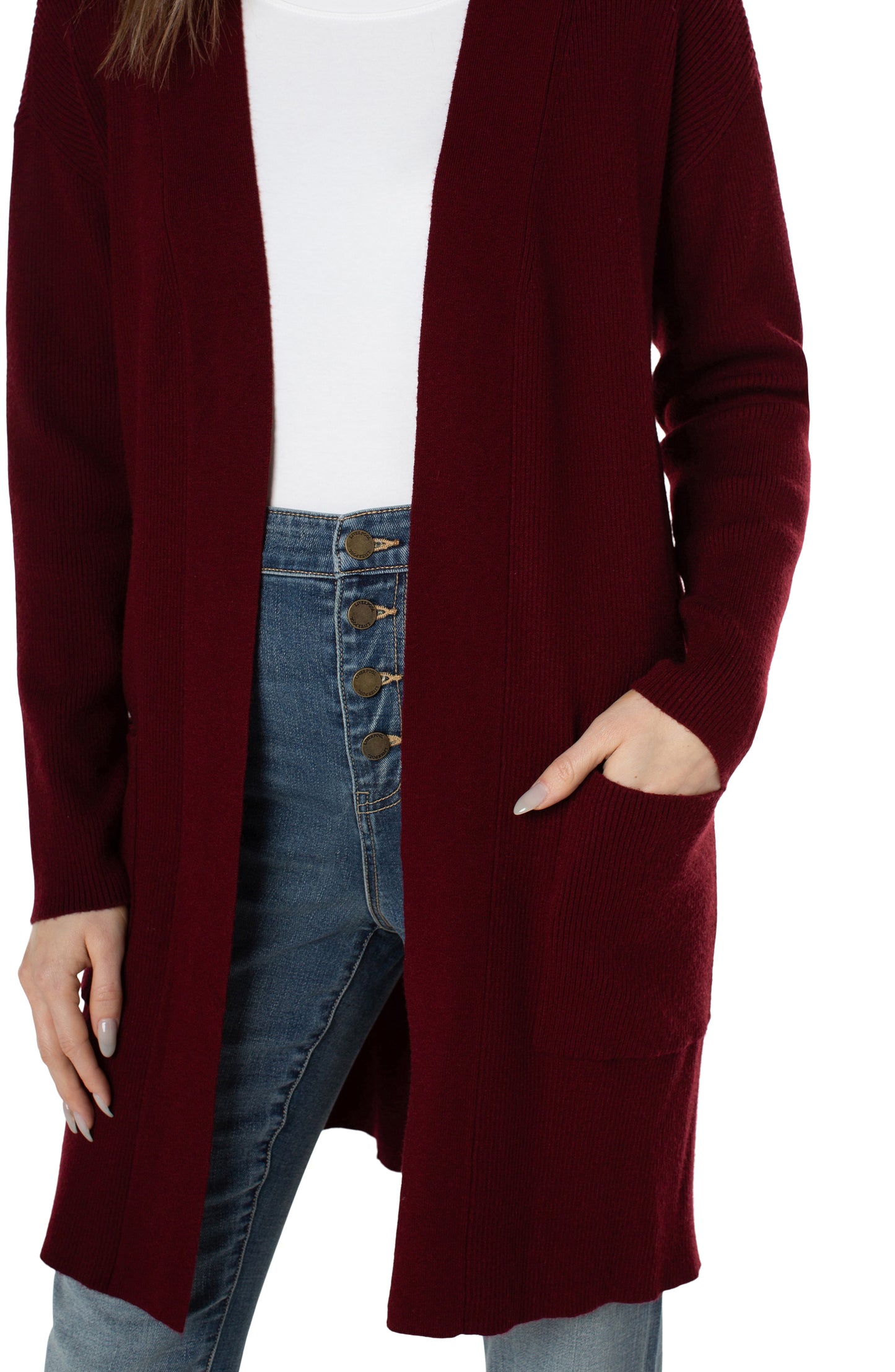 Liverpool Open Front Cardigan Sweater (Solid Colors)