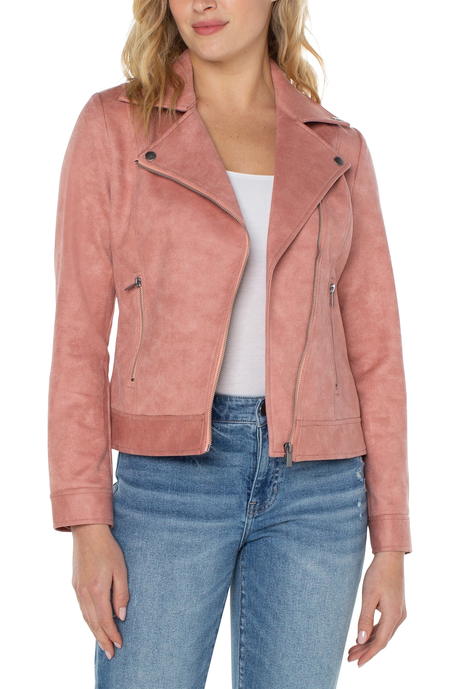 Liverpool Moto Jacket (mystic navy, white frost and coral haze)