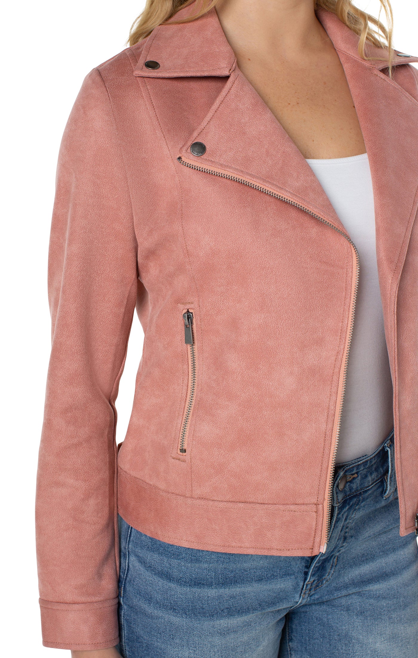 Liverpool Moto Jacket (mystic navy, white frost and coral haze)