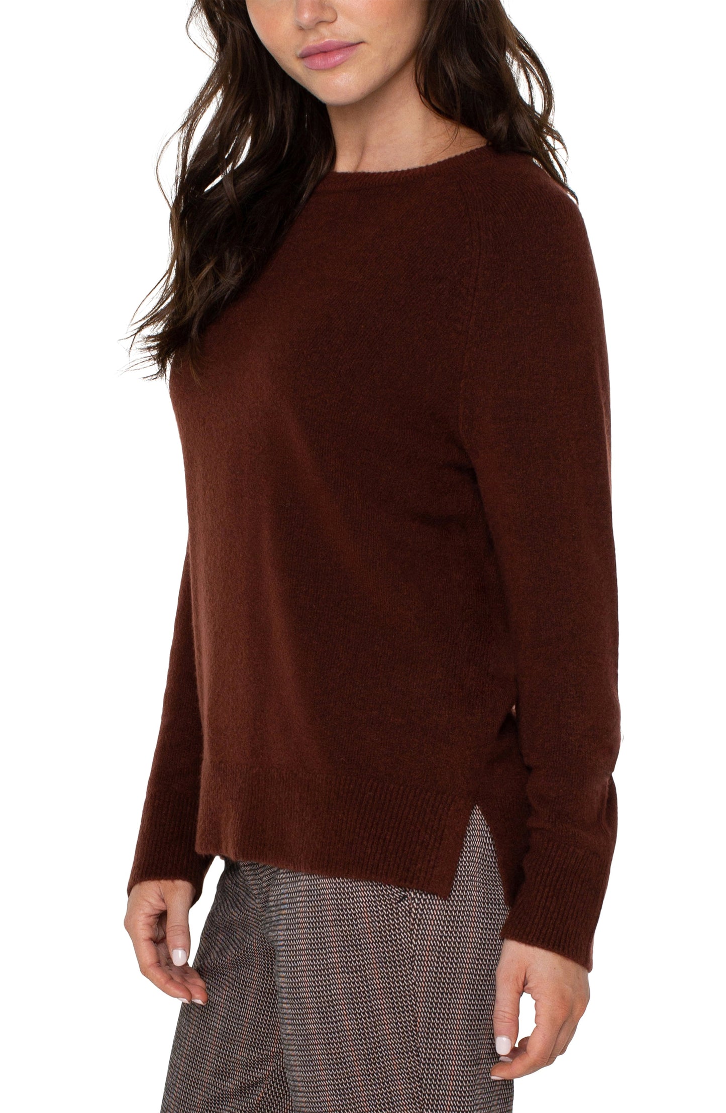 Liverpool Raglan Long Sleeve Sweater (Brunette Heather)