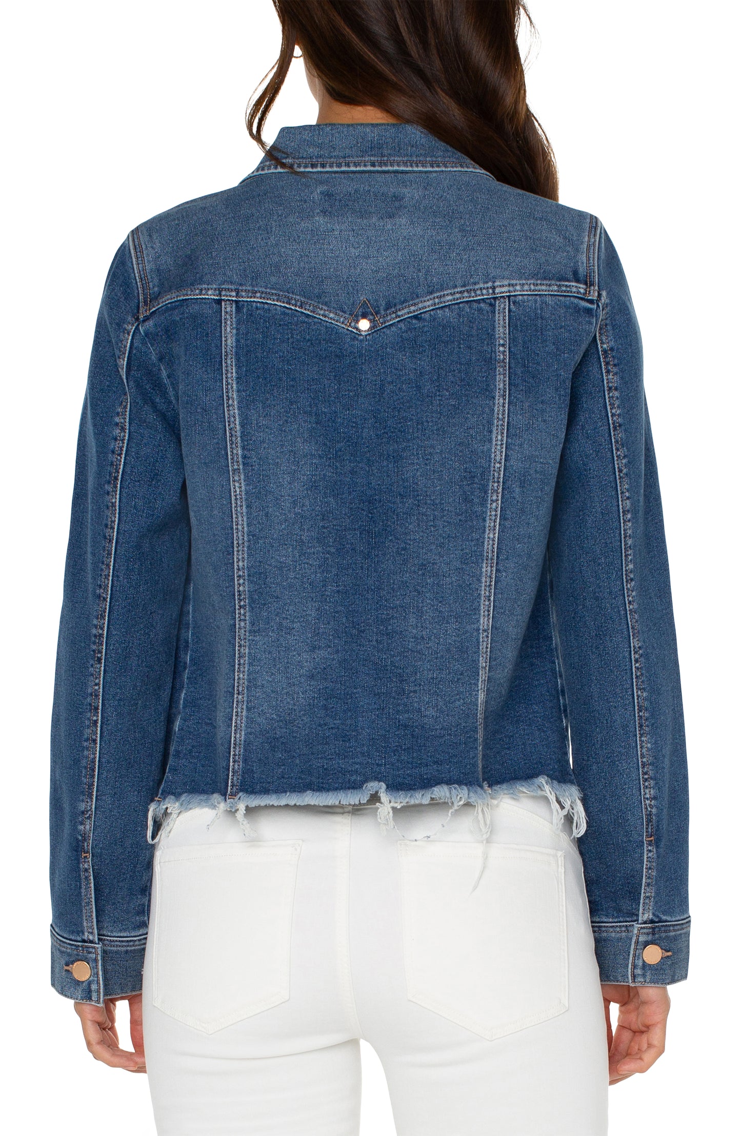 Liverpool Trucker Jacket with a Fray Hem