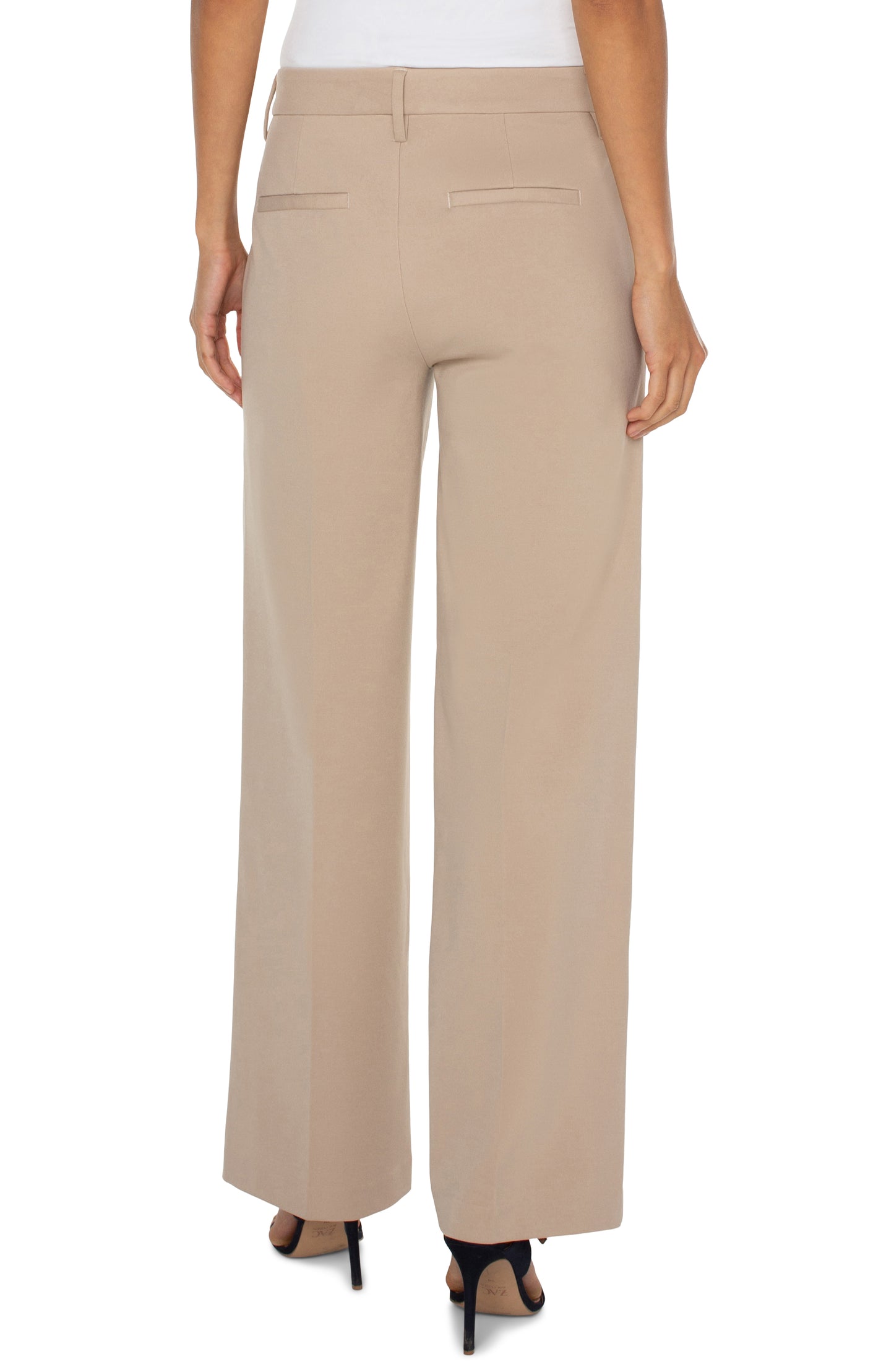 Liverpool Kelsey Wide Leg Trouser (31" inseam) (Biscuit Tan)