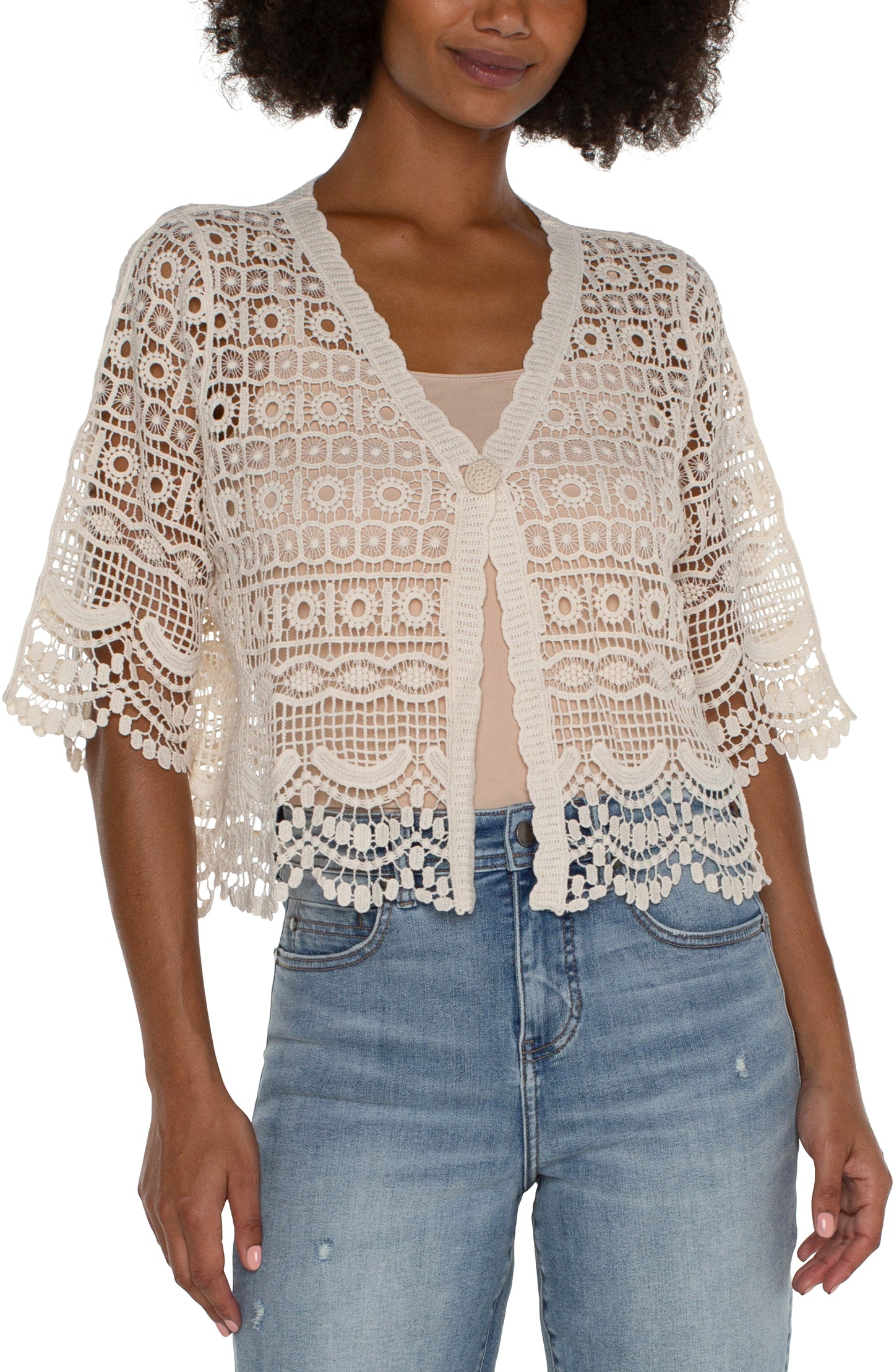 LIverpool Short Sleeve Lace Bolero (antique ivory)