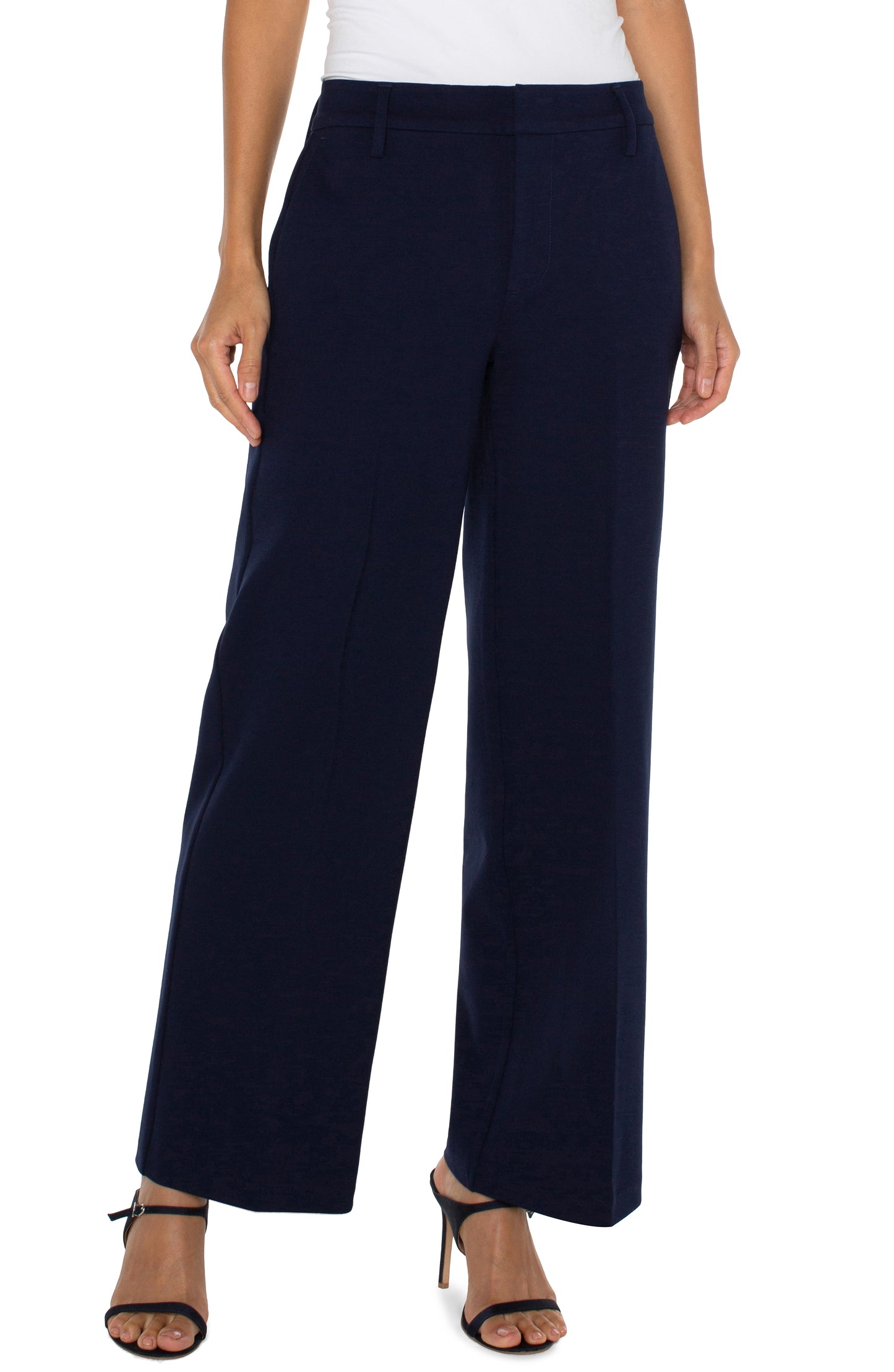 Liverpool Kelsey Wide Leg Trouser (31" inseam) (Cadet Blue)