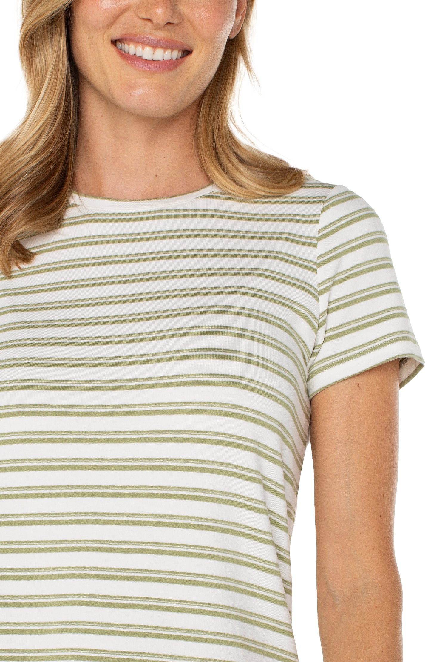 Liverpool Short Sleeve Crew Neck Knit Tee (Whipped Cream Lotus)