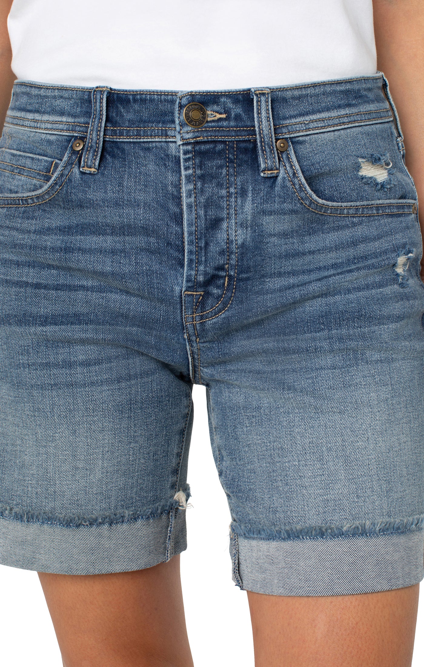 Liverpool The Keeper Fray Cuff Shorts 9"/7" Inseam (Fair Oaks)