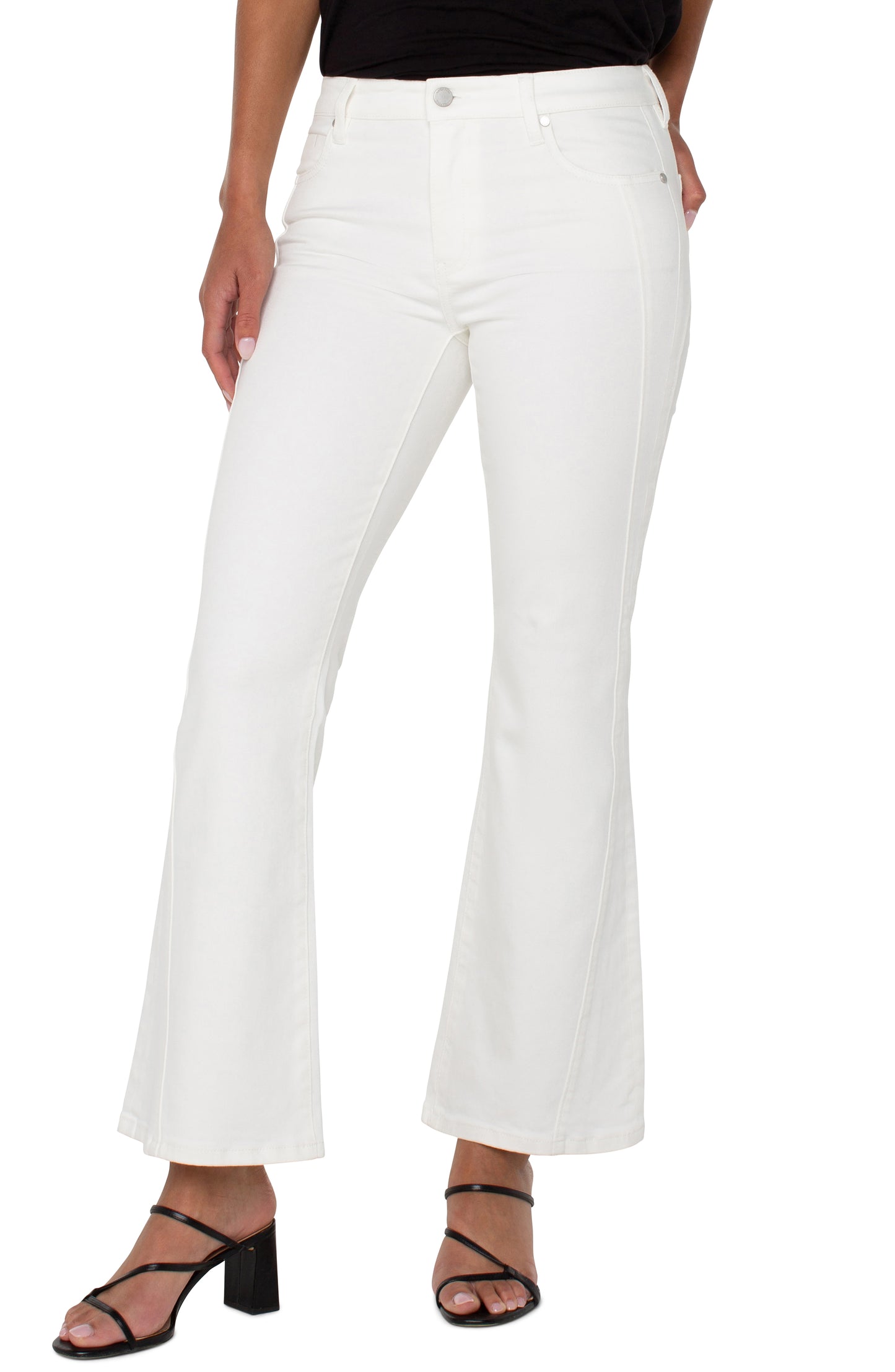 Liverpool Hannah Flare w/ Seaming (30" inseam) (Bone White)