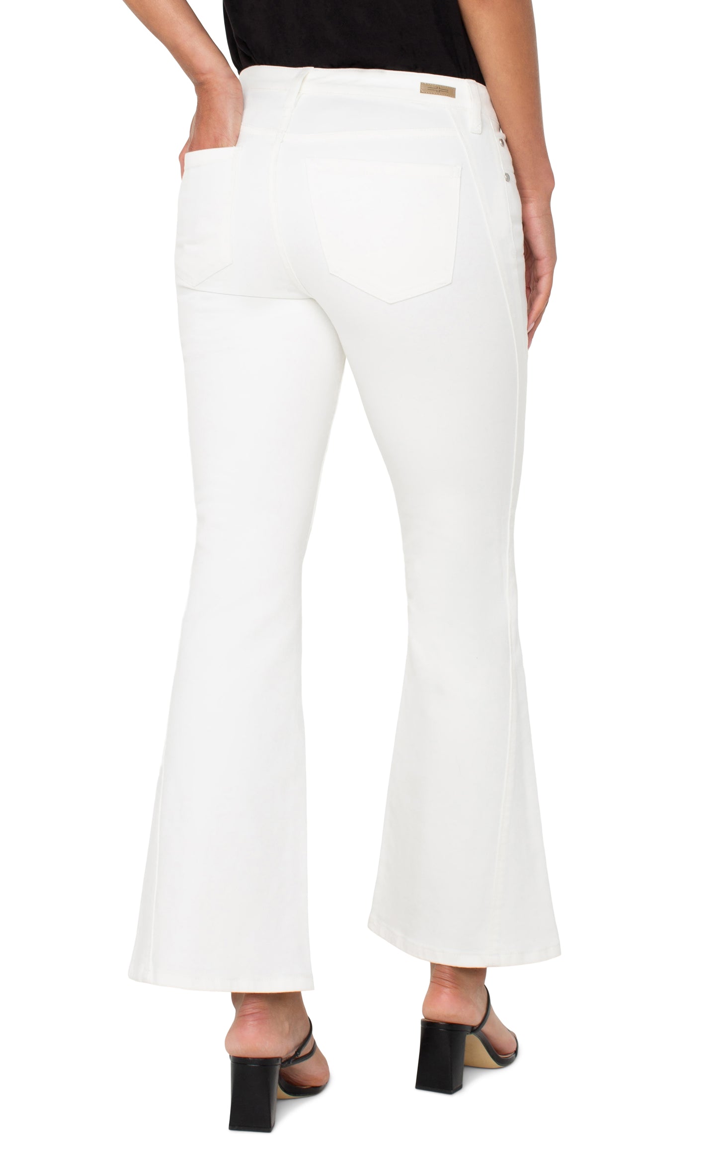 Liverpool Hannah Flare w/ Seaming (30" inseam) (Bone White)