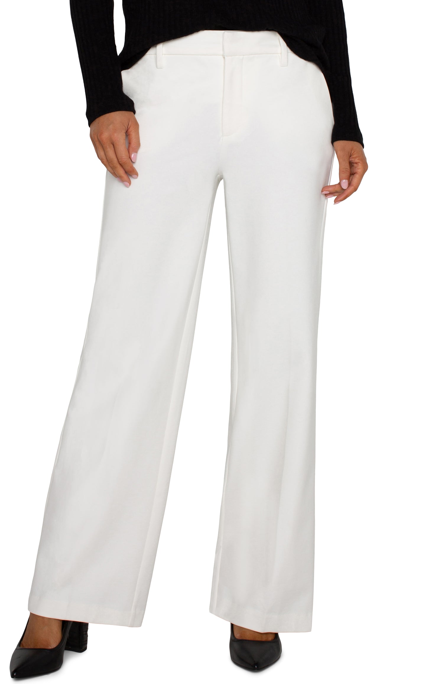 Liverpool Kelsey Wide Leg Trouser (31" inseam) (Vintage White)