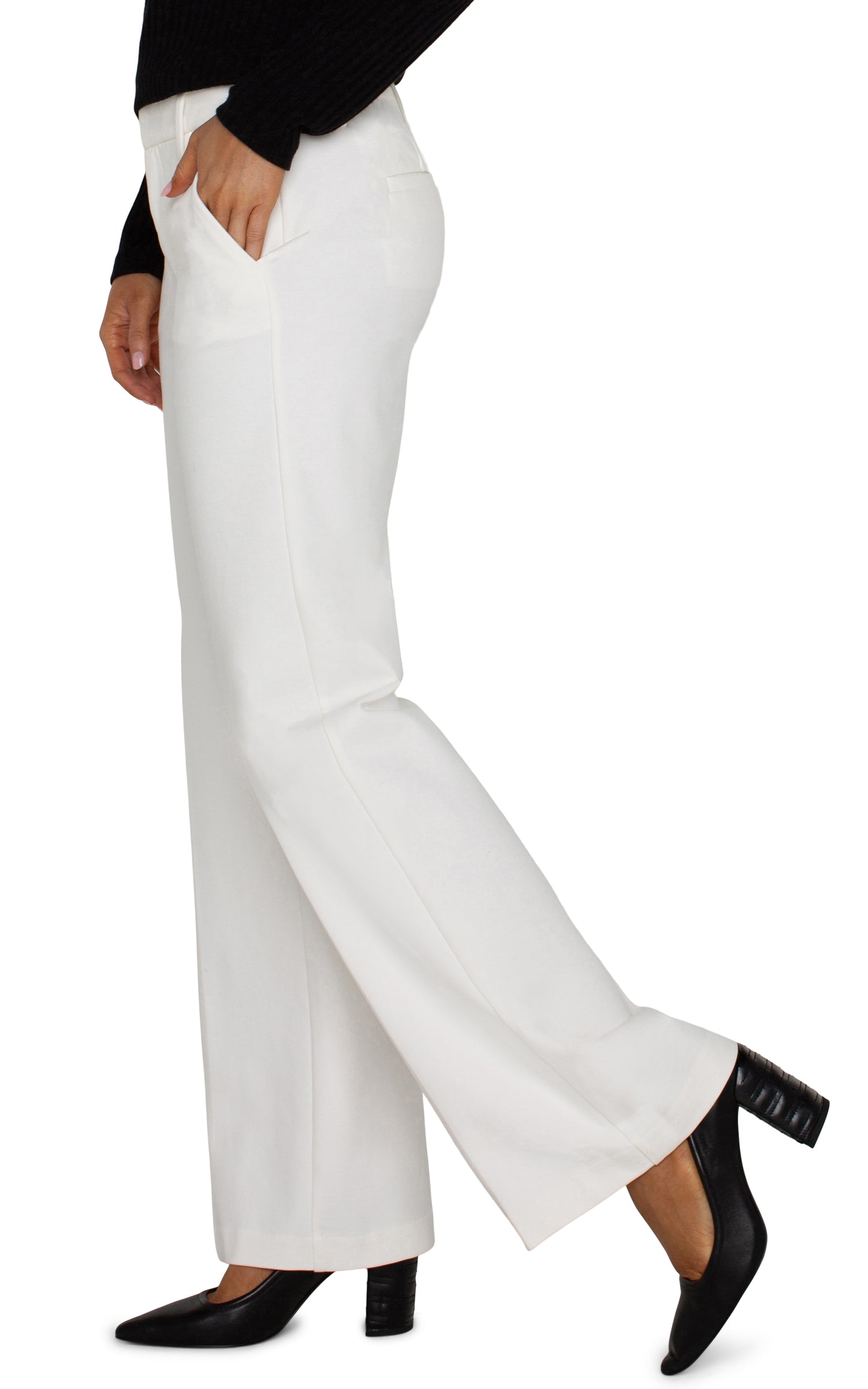 Liverpool Kelsey Wide Leg Trouser (31" inseam) (Vintage White)