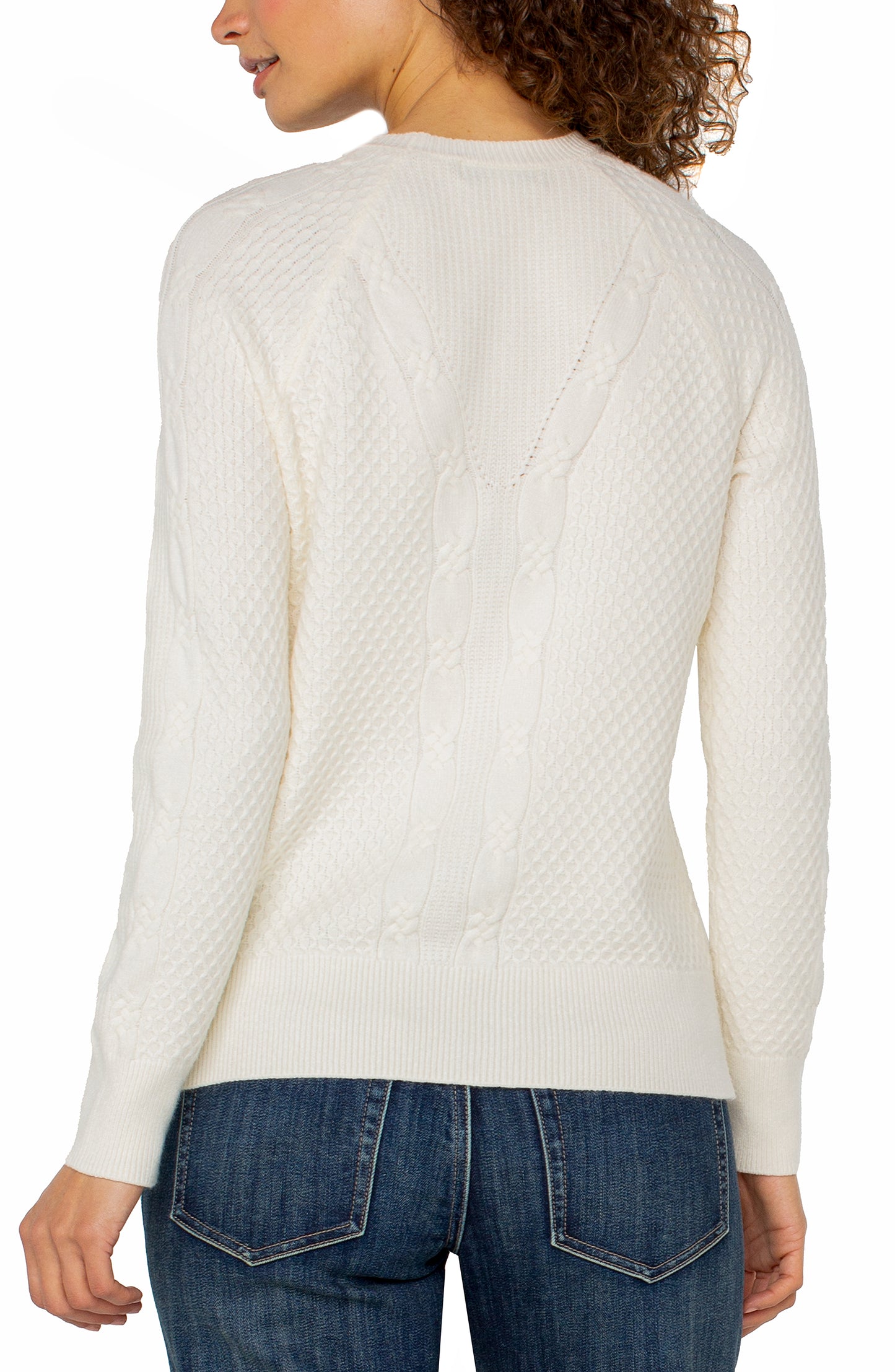 Liverpool Long Sleeve Crew Neck Raglan Sweater (Alabaster)