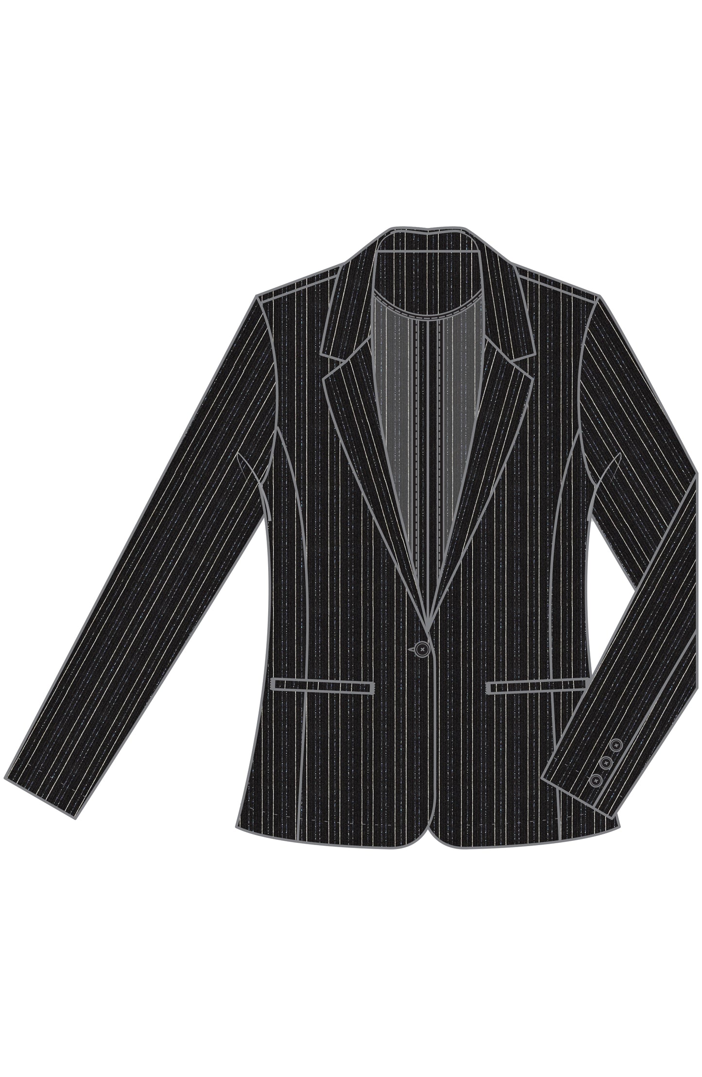 Liverpool Fitted Blazer (Hint Navy Stripe)
